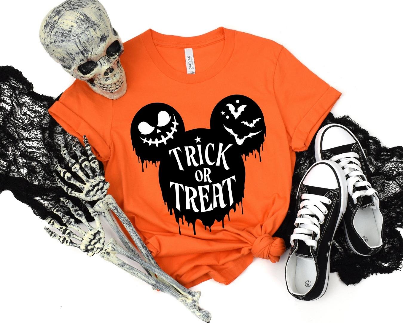 Nightmare Before Christmas, Disney Mickey Head Trick Or Treat Shirt, Spooky Season