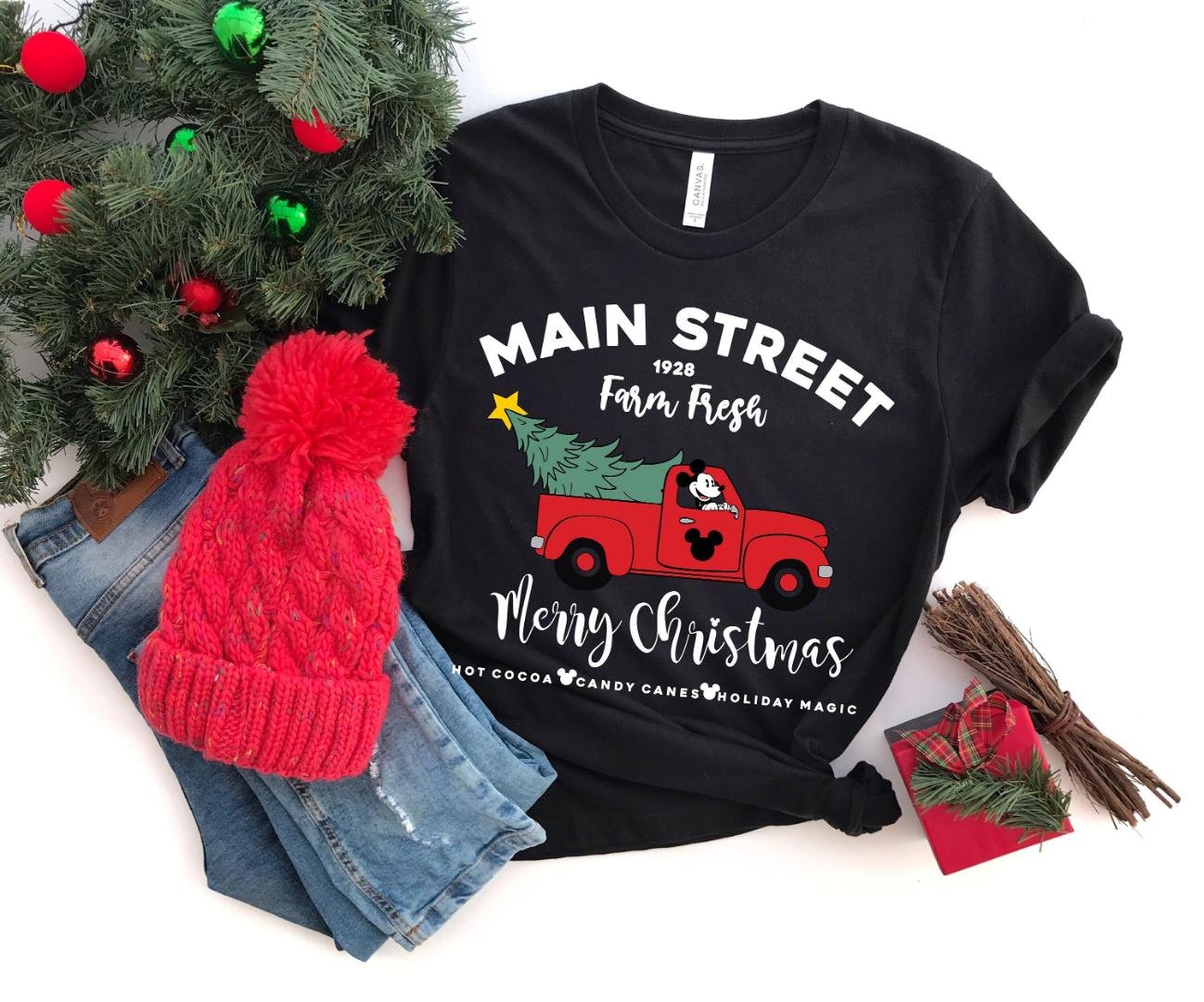 Santa, Disney Mickey Christmas Tree Shirt, Christmas Shirt