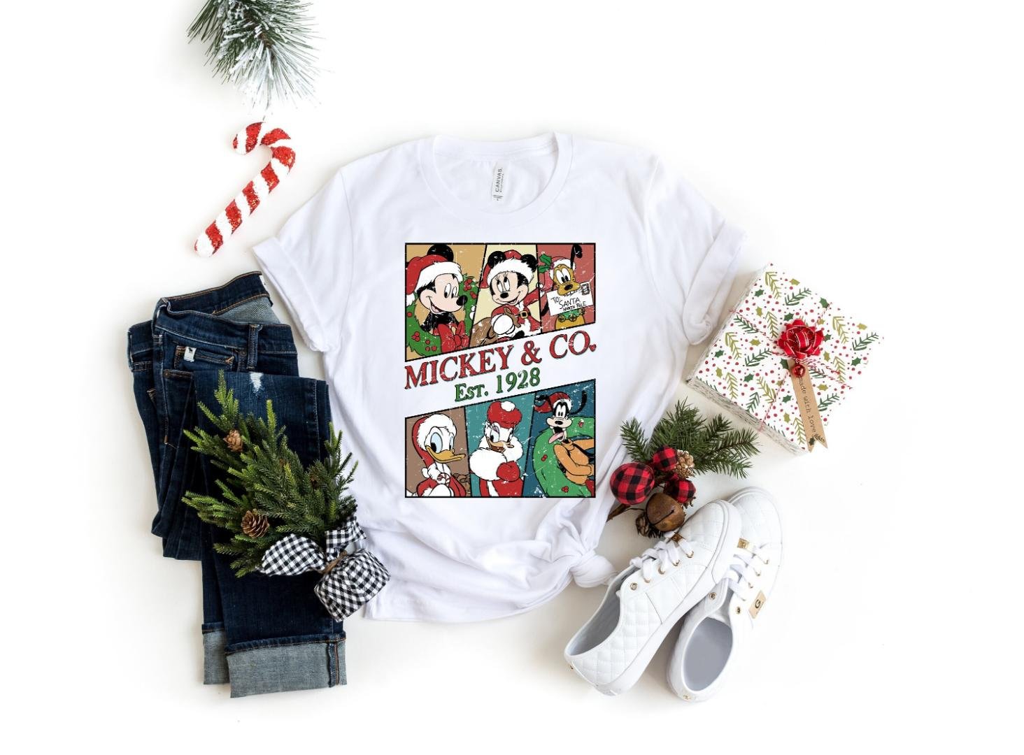 Santa, Disney Mickey Co Christmas Tree Shirt, Christmas Shirt