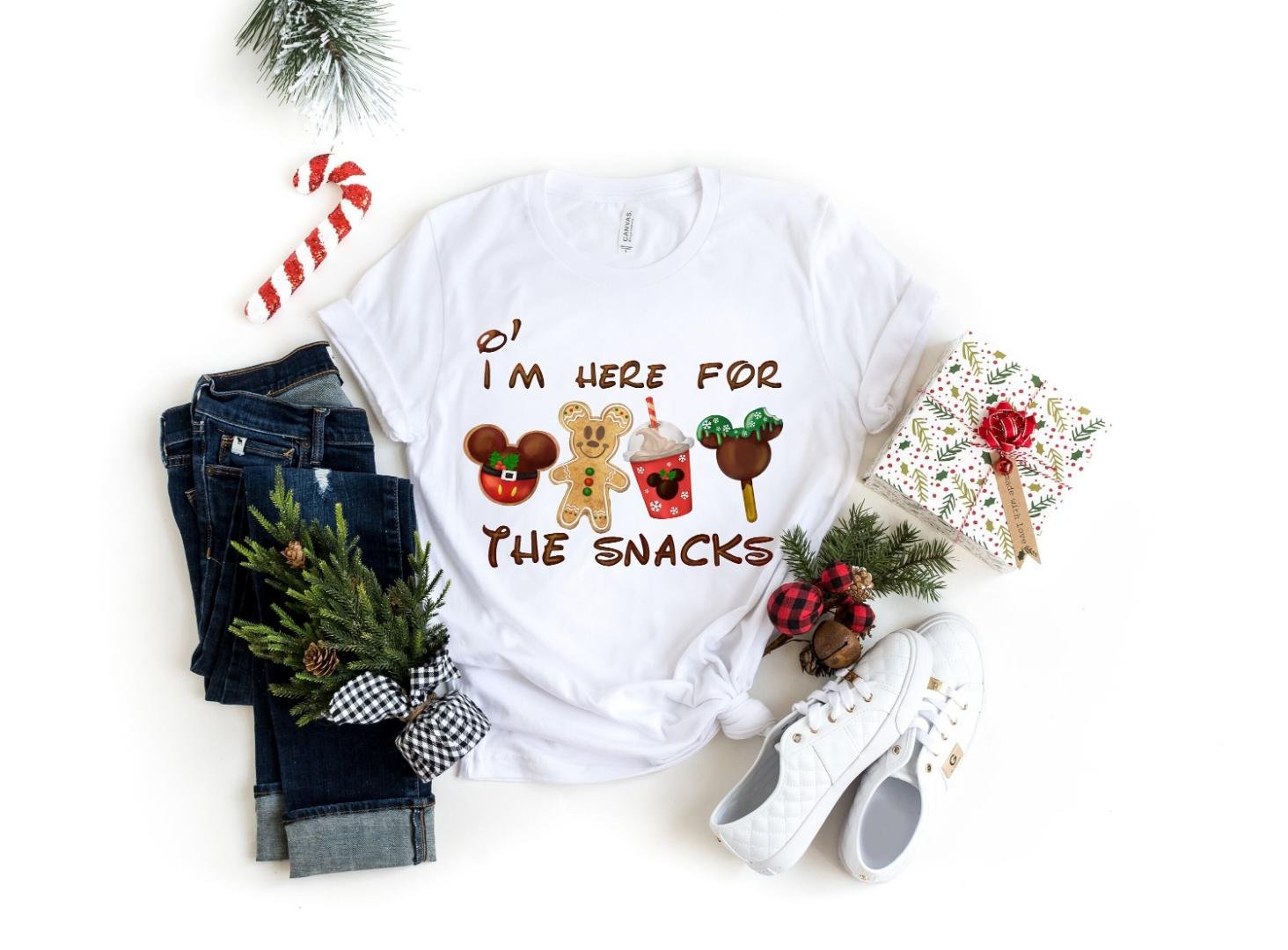 Santa Shirts, Disney Im Here For The Snacks Shirt, Christmas