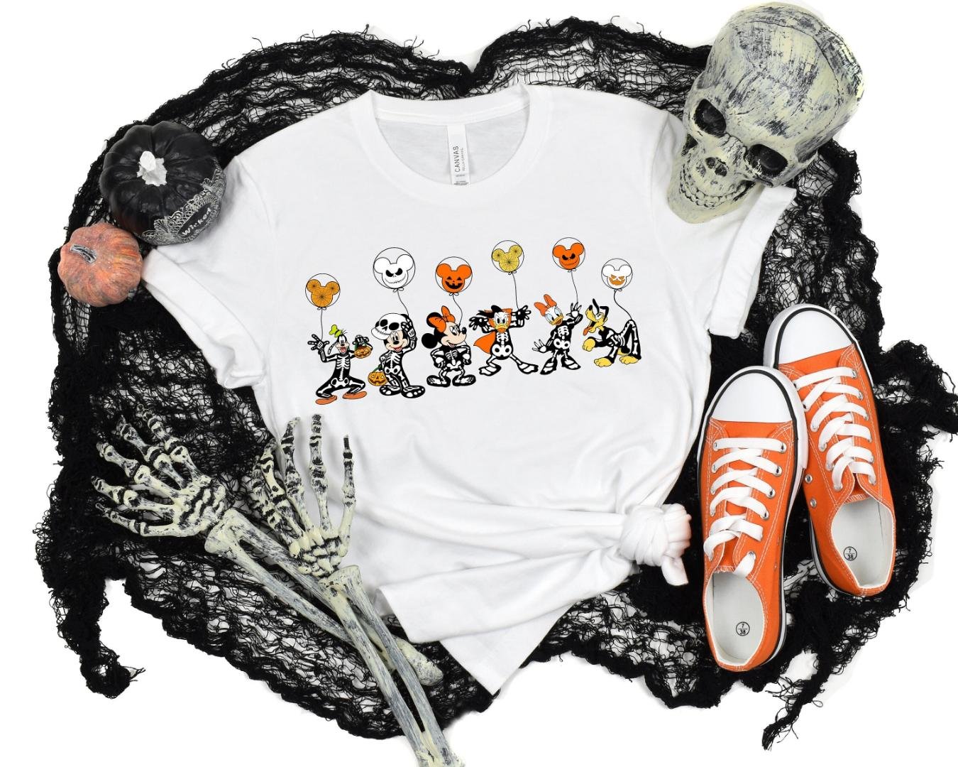 Spooky Season, Disney Characters Skeleton Shirt, Halloween Party Tee