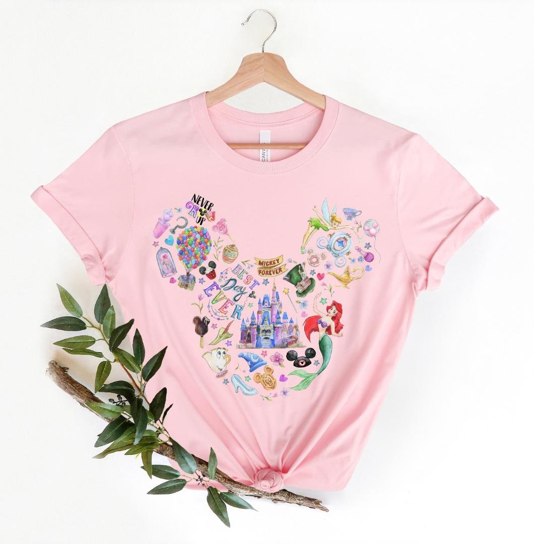 Disney Princess Shirt, Disney Characters Mickey Head Shirt, Mickey Forever Shirt
