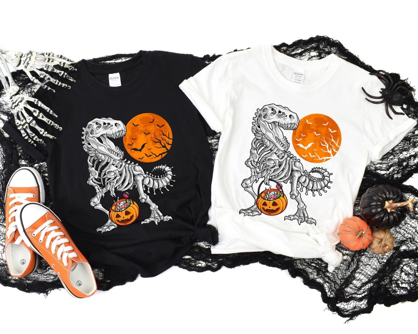 Spooky Season, Dinosaur Skeleton Halloween Shirt, Halloween Tee