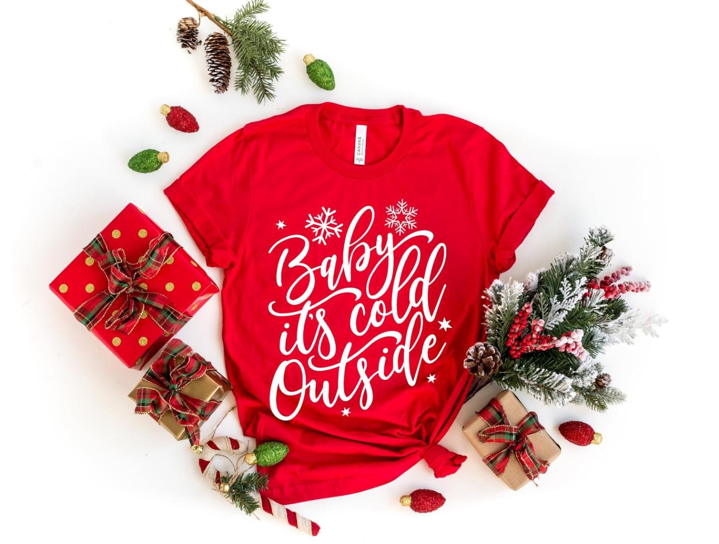 Santa Shirts, Baby Its Cold Outside Shirt, Christmas Squad Shirts
