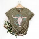 Country Music Shirt, Aztec Bull Shirt, Vintage Western Shirt