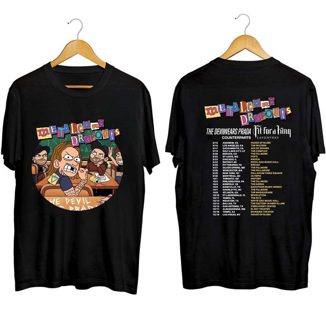 The Devil Wears Prada Band Fan Shirt, The Devil Wears P.ra.da Metalcore Dropouts 2023 Tour Shirt