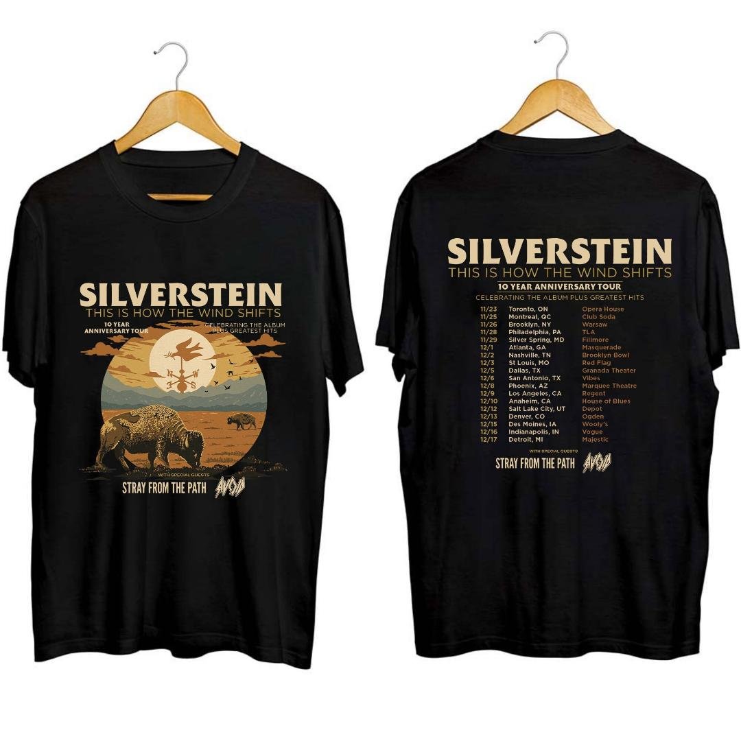 Silverstein Rock Band Shirt, Silverstein This is How the Wind Shifts 2023 Tour Shirt