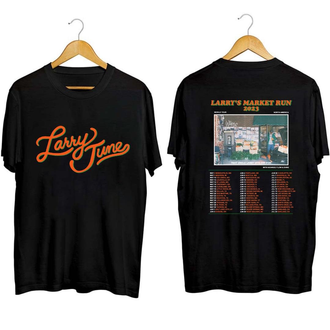 Rapper Larry June North America 2023 Tour Shirt, Larrys Market Run 2023 World Tour Shirt