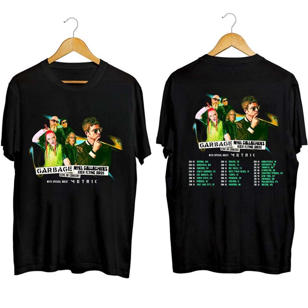 Garbage and Noel Gallaghers High Flying Birds Co-headline Tour 2023 Shirt