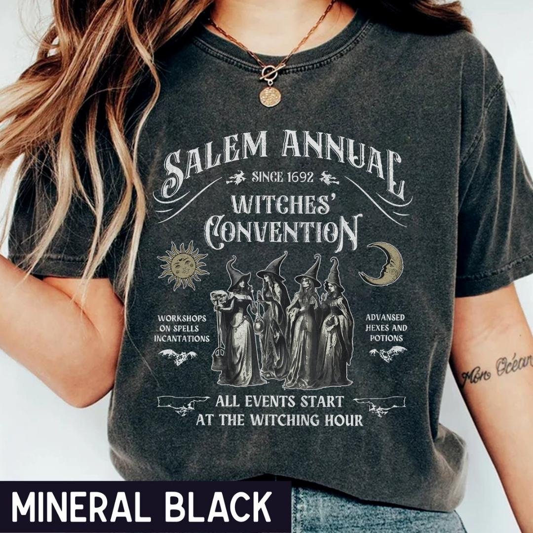 Salem Witch Convention tshirt, Halloween Shirt, Vintage Halloween Shirt, Retro Halloween, Halloween