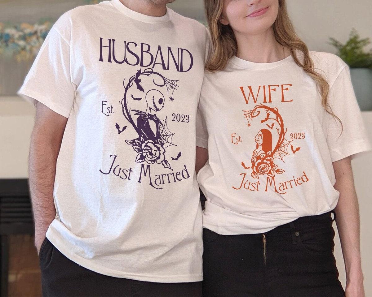 Mr and Mrs Jack Skellington Shirt, Disney Couple Wife Husband Est 2023 Jack Sally Shirt