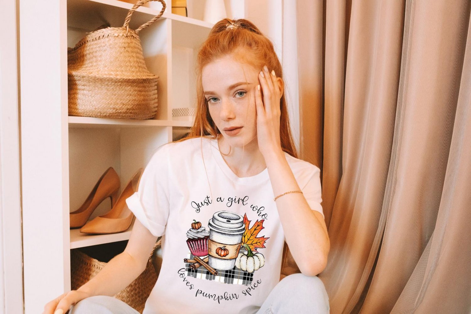 Fall Shirt, Just a Girl Who Loves Pumpkin Spice Shirt, Fall Vibes Shirt, Autumn Shirt