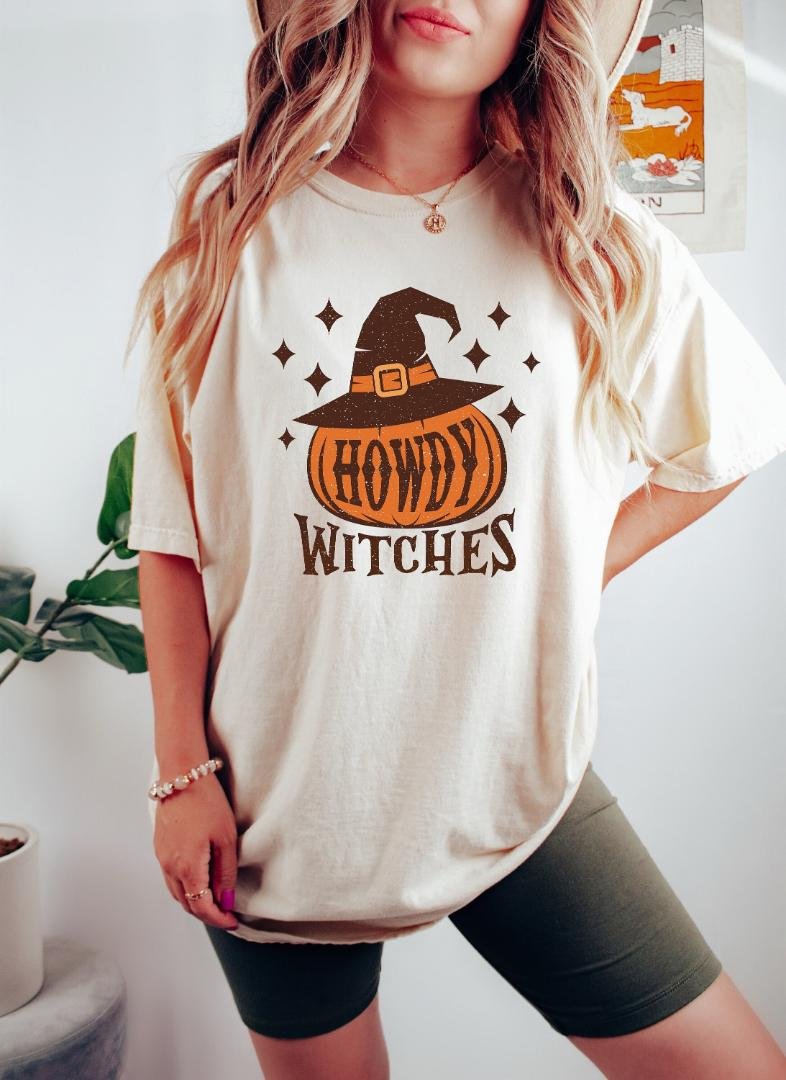 Spooky Halloween Shirt, Howdy Witches Western Halloween Shirt, Pumpkin Shirt