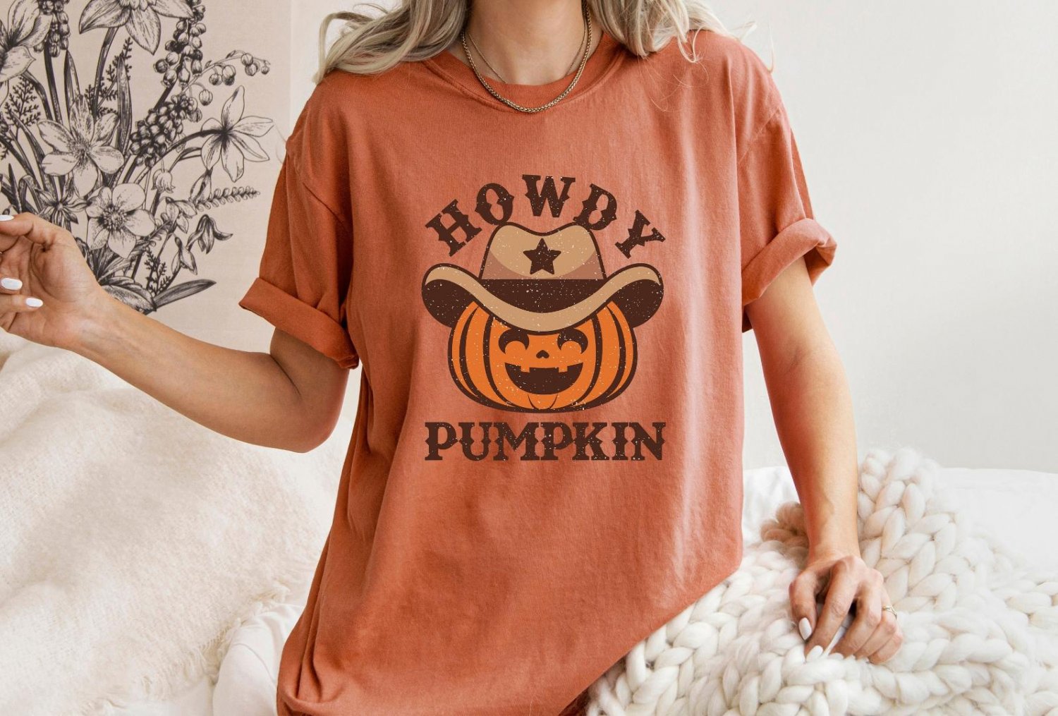 Spooky Halloween Shirt, Howdy Pumpkin Western Halloween Shirt, Pumpkin Shirt