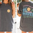 Summer Shirt, Happiness Comes In Waves Comfort Color Tees,Comfort Color Oversized Tshirt