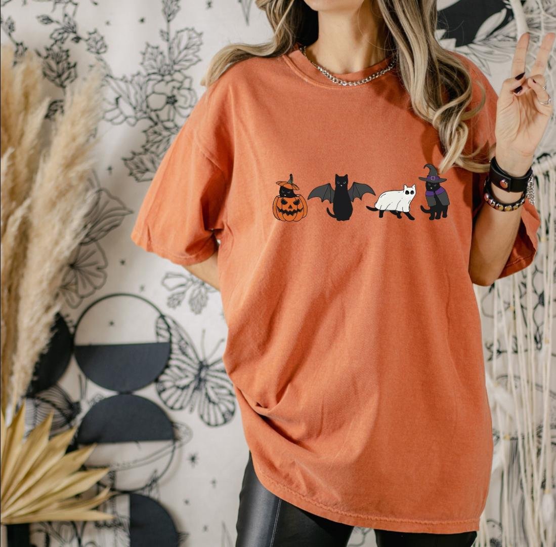 Halloween shirt, Ghost Cats Halloween Shirt, Halloween Shirt, Cute Ghost Shirt, Fall