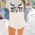 Boho Cow Skull Shirt, Western Shirt, Howdy shirt ,Vintage Western T-shirt