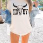 Boho Cow Skull Shirt, Western Shirt, Howdy shirt ,Vintage Western T-shirt