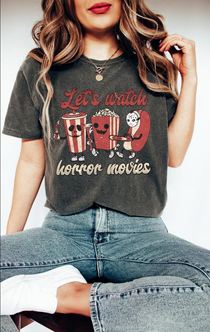 Horror Movies Tee, Lets Watch Horror Movies Shirt, Scary Movie Shirt, Horror Shirt