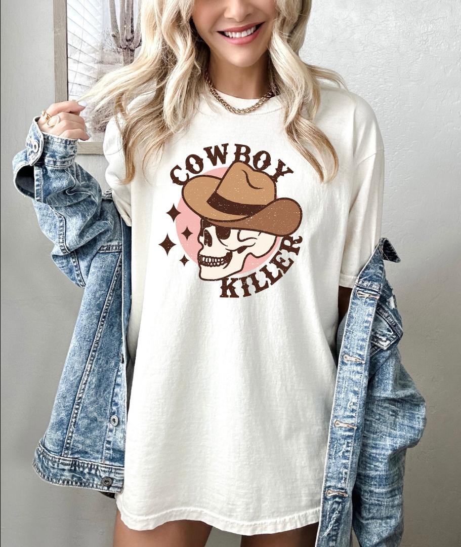 Skeleton Shirt, Cowboy Killer Shirt, Western Tee ,Howdy Skeleton Shirt,Rodeo Shirt