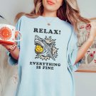Relax Everything Is Fine Funny Mental Health Shirt Shark Shirt Coconut Girl