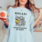 Relax Everything Is Fine Funny Mental Health Shirt Shark Shirt Coconut Girl