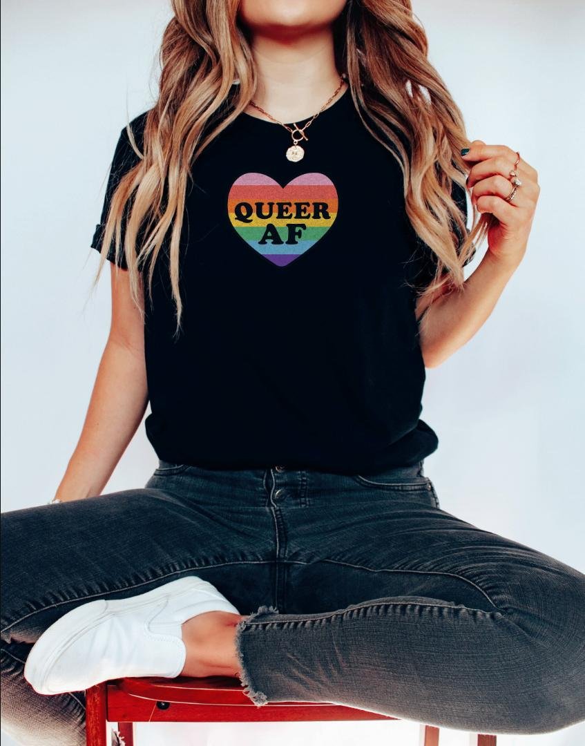 Queer Shirt LGBTQ Shirt Pride Shirt Lesbian Shirt Bisexual, Queer AF Shirt