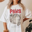 Paws When You Need A Hand Funny Cat Meme Shirt Weirdcore TShirt Ironic Tees