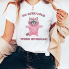 No Struggle When Snuggle Raccoon Shirt Mental Health Shirt Weirdcore Shirt