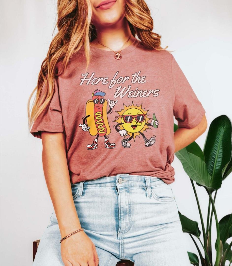 Here For The Weiners Funny Fourth of July Shirt 4th of july tee usa shirt m