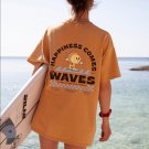 Happiness Comes In Waves Mental Health Shirt Anxiety Shirt Surfer Sun Retro