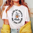 Fueled By Anxiety and Iced Coffee Funny Mental Health Shirt Anxiety Shirt T