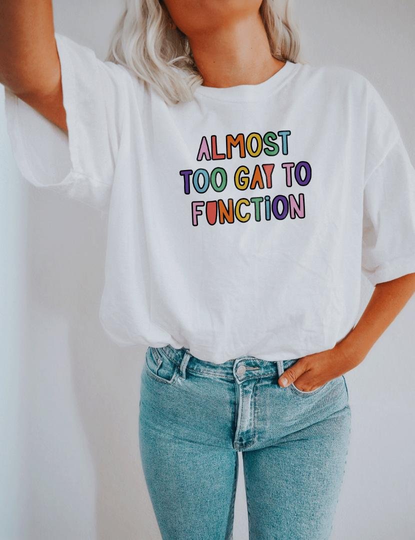 Queer Shirt LGBTQ Shirt Pride Shirt Lesbi, Almost Too Gay To Function Shirt