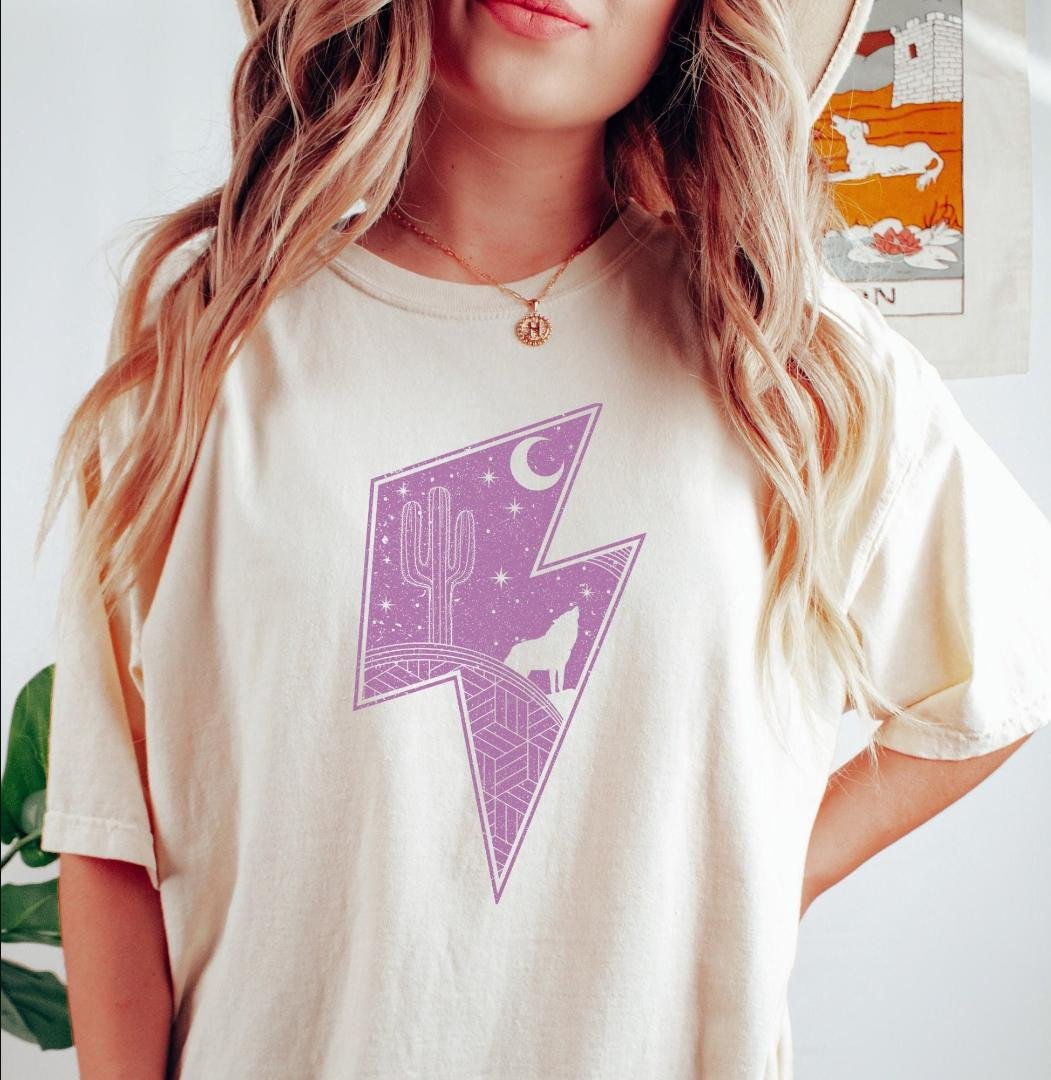 Lightning Bolt Shirt, Wild West Shirt, Cactus Shirt, Western
