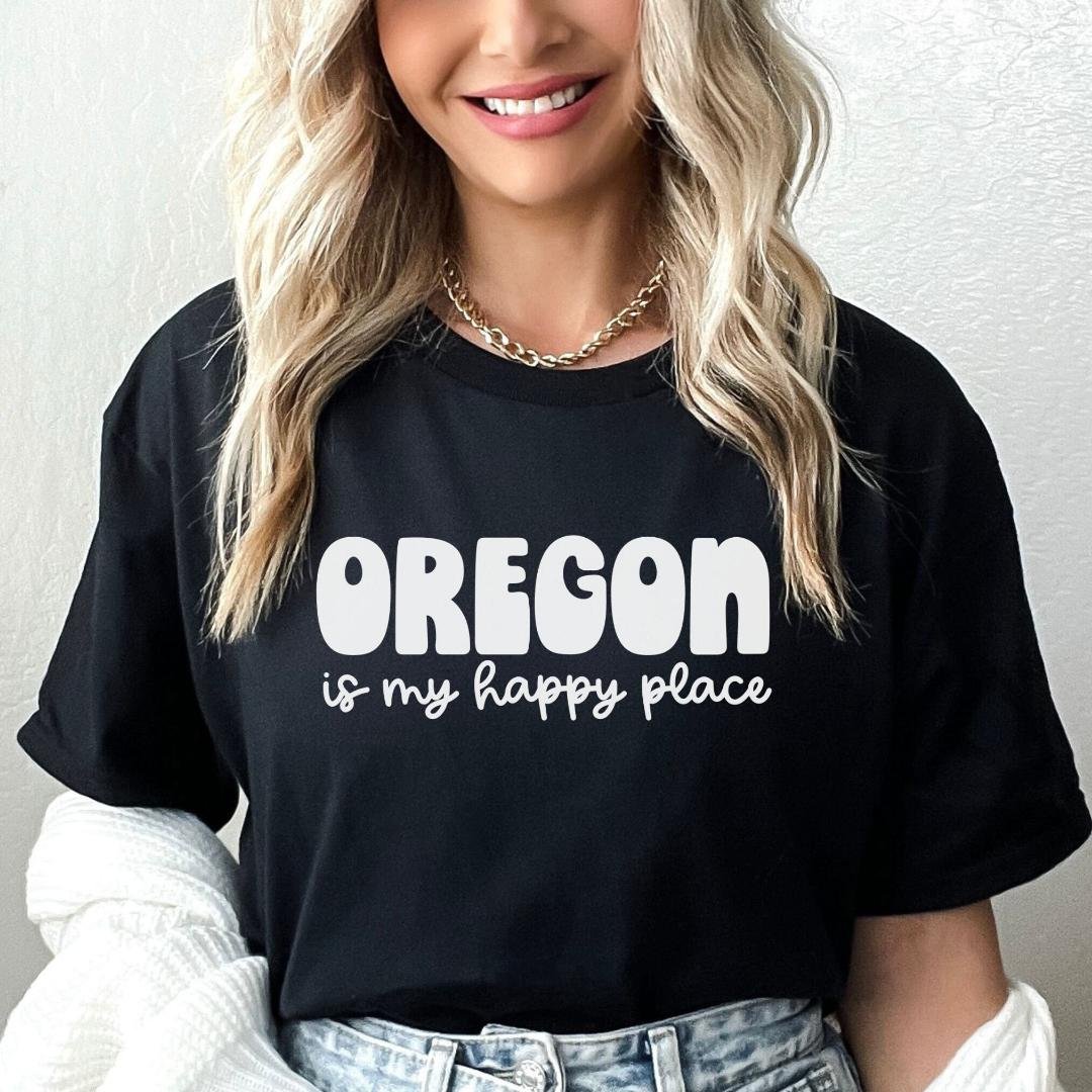Oregon Is My Happy Place, Oregon Shirt, PNW Shirt, Homesick gift, Moving Aw