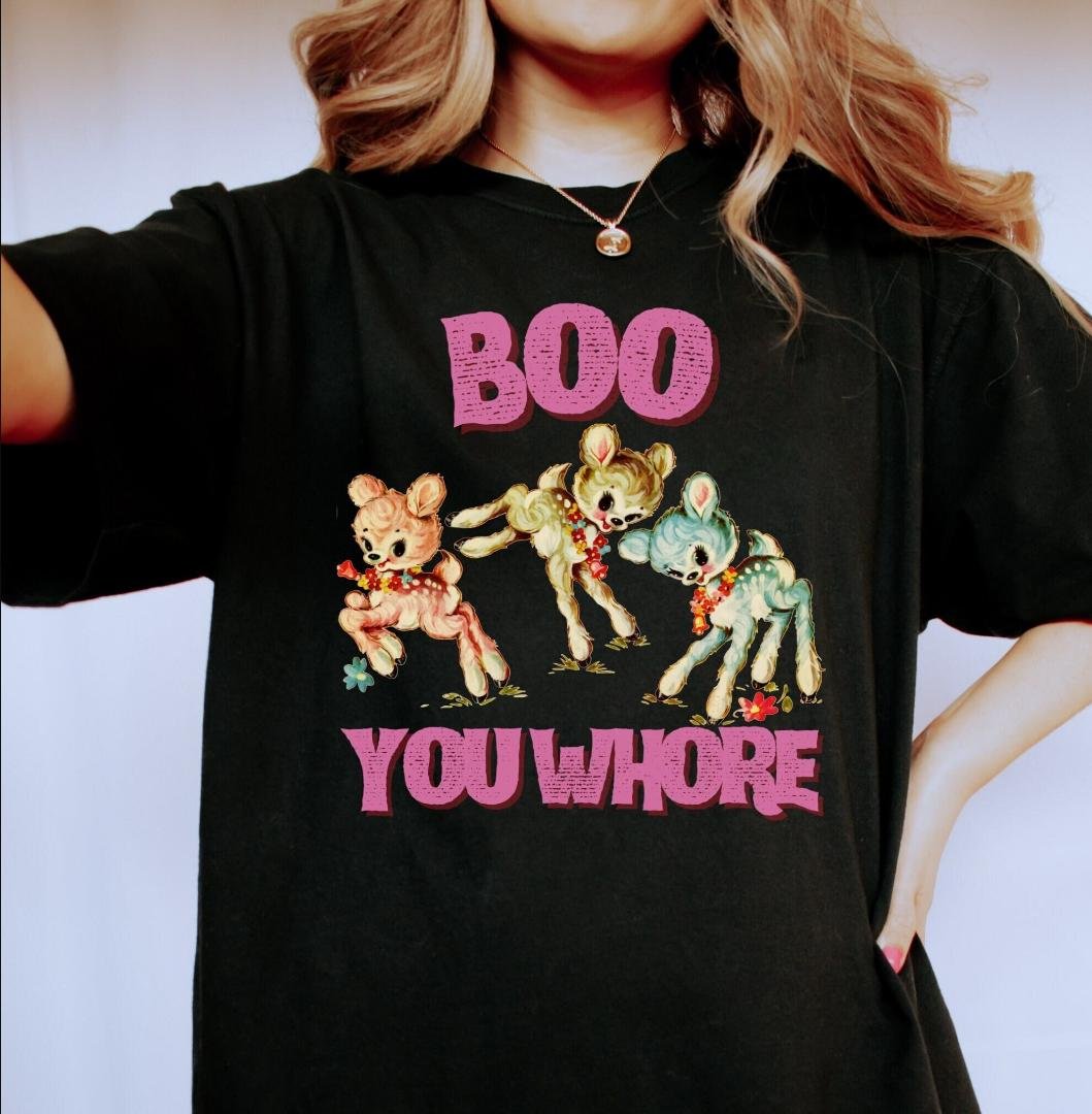 Sassy Tee, Boo You Whore, Adult Humor, Vintage Style Shirt, Retro Shirt