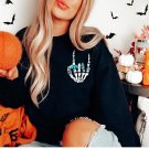 Halloween Skeleton, Skeleton Hand Pocket Design Shirt, Halloween Party