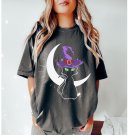 Black Cat Shirt, ,Witch Cat Halloween Shirt, Cat Lover S