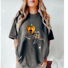 Skeleton Halloween, ,Skeleton Pumpkin Shirt, Cute Fall S