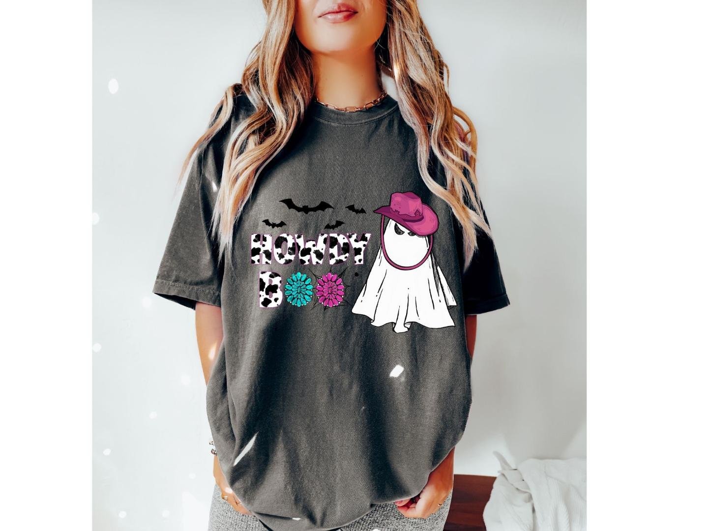 Halloween Party Tee,, ,Howdy Boo Shirt,Western Halloween