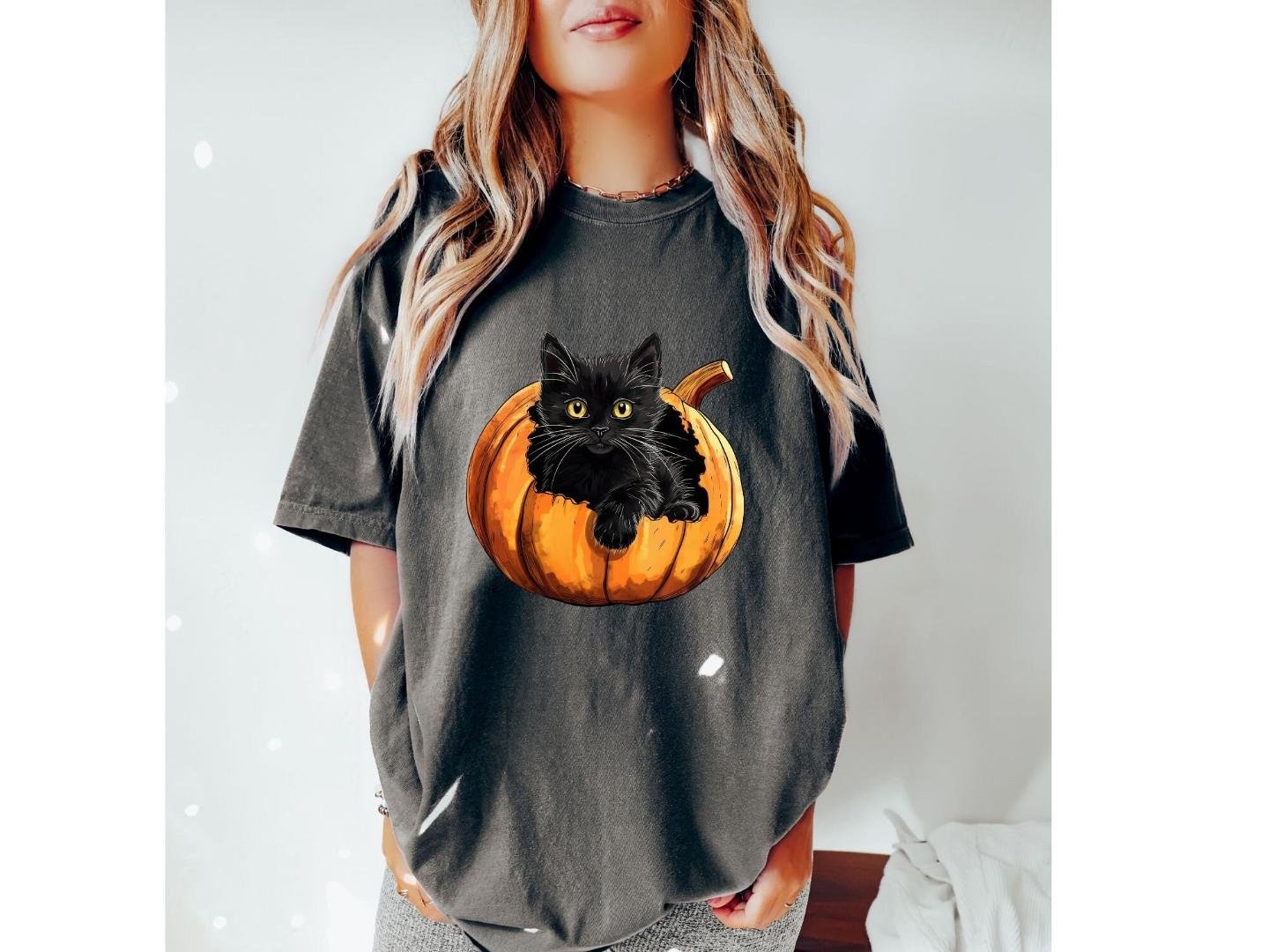 Black Cat Shirt, ,Halloween Shirt, Halloween Cat Shirt,