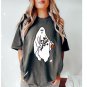 Gift For Her, ,Ghost With Flower Halloween Shirt, Cute F