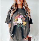 Gift For Her,Vintage, ,Flower Ghost Shirt,Cute Fall Shirt