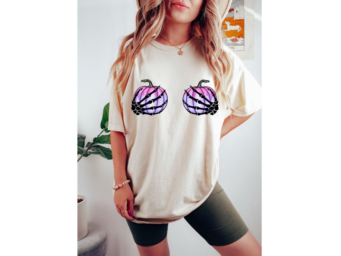 Skeleton Hand Shirt, ,Funny Skeleton BoobTee, Skeleton