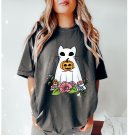 Cute Fall Shirt, ,Floral Ghost Halloween Shirt