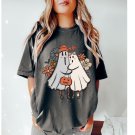 ,Floral Ghost Couple Shirt,Halloween Shirt Cute Fall Shirt