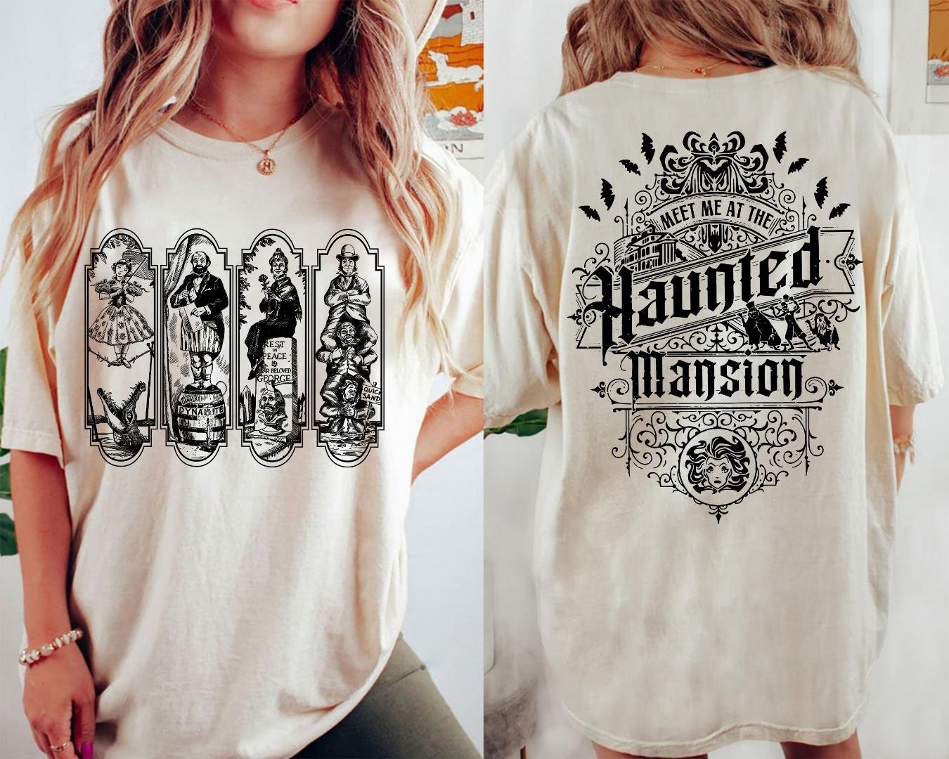 Two Sided Haunted Mansion Shirt,Retro The Haunted Mansion