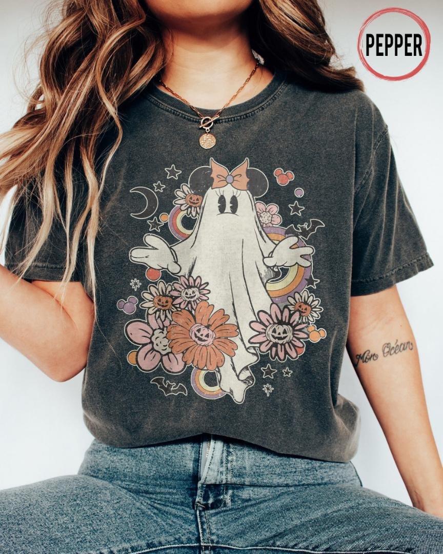 Disney Halloween Part, Retro Floral Disney Minnie Ghost 