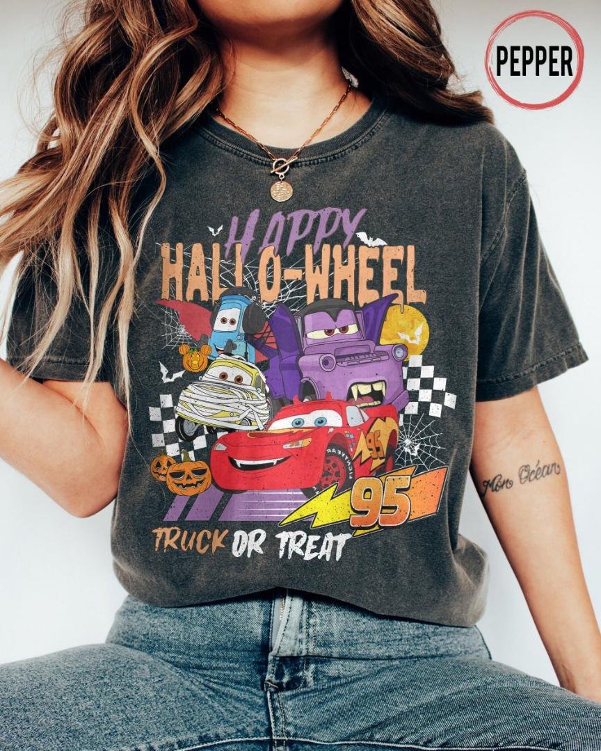Retro Di, Disney Cars Lightning McQueen Halloween Shirt