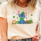Happy St Patricks Day Shirt, Vintage Stitch Lucky Shamrocks Shirt, Stitch